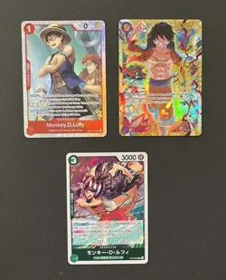 Monkey.D.Luffy - One Piece CCG - 3 Card Lot (Secret Rare Holo) - Image 1