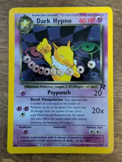 Dark Hypno 9/82 Team Rocket Holo Rare WOTC Pokemon Card EXCELLENT - Image 1