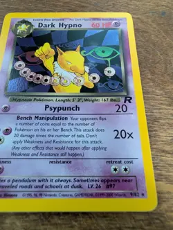 Dark Hypno 9/82 Team Rocket Holo Rare WOTC Pokemon Card EXCELLENT - Image 3