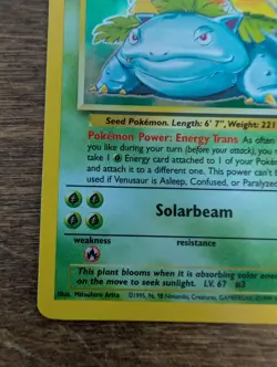 Venusaur 15/102 Base Set Holo Rare WOTC Pokemon Card EXCELLENT - Image 4