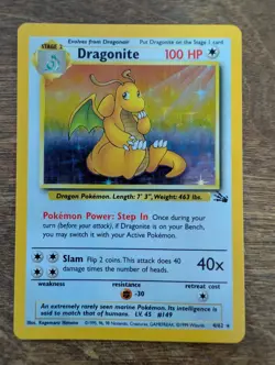 Dragonite 4/62 Fossil Holo Rare WOTC Pokemon Card EXCELLENT - Image 1