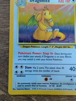 Dragonite 4/62 Fossil Holo Rare WOTC Pokemon Card EXCELLENT - Image 2