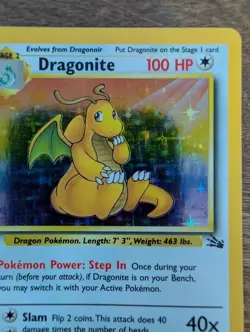 Dragonite 4/62 Fossil Holo Rare WOTC Pokemon Card EXCELLENT - Image 4