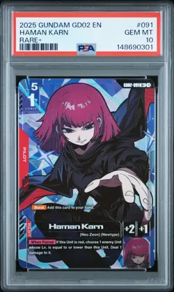Gundam Card Game TCG Haman Karn Alt Art Holo PSA 10 Gem Mint R+ - Image 1