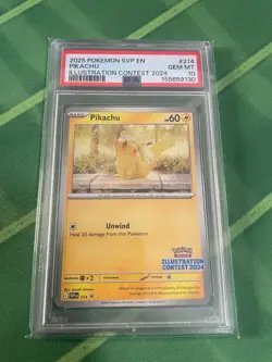 PSA 10 Gem Mint Pikachu 214 Illustration Contest 2024 Promo Card - Image 1