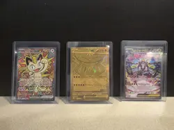 3 Pokemon Cards, Gold Mega Zygard, Meowth Sir and Mega Zygard Sir - Image 1