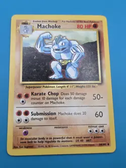 Machoke Base Set 34/102 Uncommon Pokemon Card Unlimited 1999 Regular LP - Image 1
