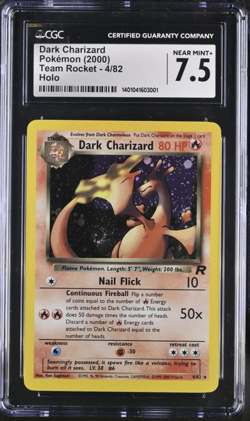 Dark Charizard (2000) 4/82 Holo Pokemon Card Team Rocket - Unlimited CGC 7.5 - Image 1