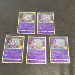 5x- Pokemon TCG Mew Celebrations 011/025 Holo Holo Rare Card Lot - Image 1