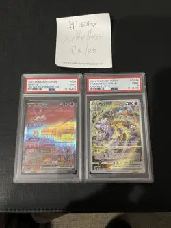PSA 9 Mewtwo Vstar and Mew Ex Promo Sir Pokemon Card - Image 1