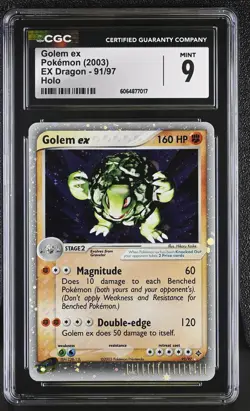 CGC 9 MINT Golem ex 2003 EX Dragon 91/97 Holo Pokemon Card - Image 1