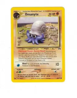 Pokemon OMANYTE 60/75 Card Neo Discovery ~ LP ~ Free Shipping - Image 1