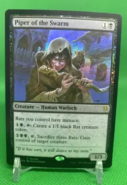 MAGIC PIPER OF THE SWARM #392 THRONE OF ELDRAINE RARE FOIL PROMO NEAR MINT - Image 1