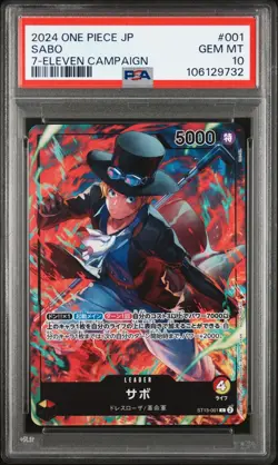 2024 ONE PIECE JPN PROMOS 7-ELEVEN CAMPAIGN #001 SABO PSA 10 - Image 1