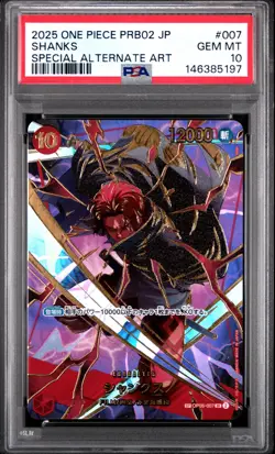 2025 One Piece JP Prem Booster The Best Vol.2 SHANKS #007 PSA 10 Special Alt Art - Image 1