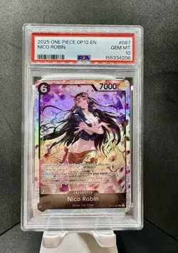 2025 One Piece OP12-087 Legacy of the Master Nico Robin #087 SR PSA 10 - Image 1