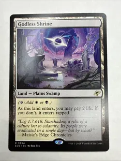 Godless Shrine Edge of Eternities Regular Rare Card 254 MTG NM - Shock Land - Image 1