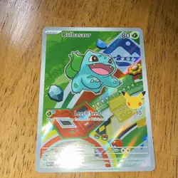 Pokemon Bulbasaur MEP Promo Stamped Holo Card 80 HP Leech Seed Nintendo - Image 1