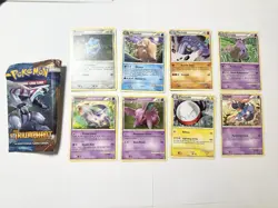 2010 Pokemon TCG HS Triumphant Opened Palkia Pack (8 Cards, Pack Wrapper) - Image 1