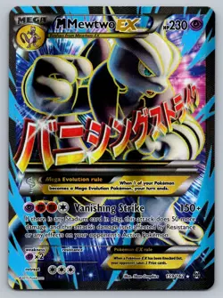 Pokemon M Mega Mewtwo EX Ultra Rare Holo TCG Card 159/162 XY Breakthrough MP - Image 1