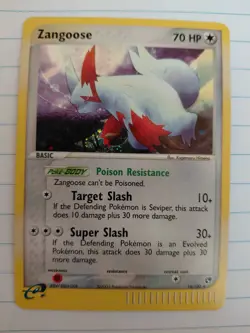 Pokemon Collectible Cards, Zangoose, HOLO, Sandstorm, 14/100, 2003 - Image 1