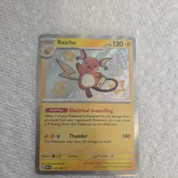 Pokemon TCG Shiny Raichu Holo Card Paldean Fates Baby Shiny Rare 132/091 - Image 1