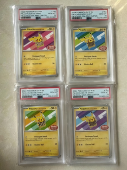 Pokemon PSA 10 Pikachu Batik Shirt 101, 154, 155, 190/SV-P Indonesia 4 Card Set - Image 1