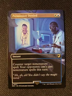 MTG Permission Denied 17 Borderless NM Jurassic Park World REX FREE SHIPPING! - Image 1