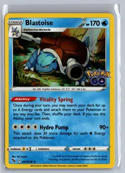 Blastoise 017/078 Holo Rare Pokemon GO Pokemon Holo Near Mint - Image 1