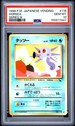 1998 Pokemon Japanese Vending Series III 3 #116 Horsea PSA 10 Graded card - Image 1
