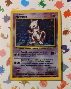 Pokemon TCG Mewtwo 10/102 Base Set Holo Rare English Unlimited 1999 - Image 1