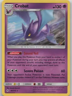 Crobat 66/214 Holo Rare Unbroken Bonds Pokemon Holo Near Mint - Image 1