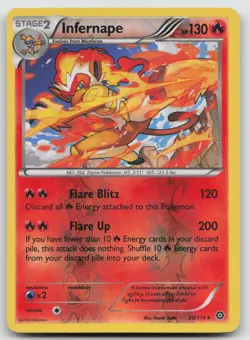 Infernape 20/114 Holo Steam Siege Pokemon Reverse Holo NM - Image 1