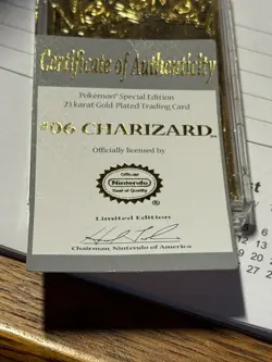 1999 Charizard Pokemon #06 Trading Card 24K Gold Plated Ltd Edition Burger King - Image 3