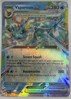 Vaporeon ex 023/131 Prismatic Evolutions Holo Double Rare Pokemon TCG - Image 1