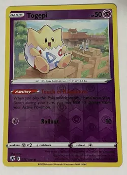 Togepi 055/189 Pokemon SWSH10: Astral Radiance Reverse Holo Common - Image 1
