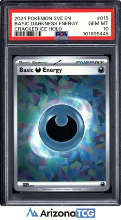 Pokemon 2024 Basic Darkness Energy 015 Cracked Ice Holo SVE GEM MINT PSA 10 - Image 1