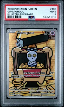 PSA 9 GIMMIGHOUL IR #198 Sailor Moon Pokemon Paradox Rift C13 - Image 1