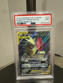 2019 Pokemon Sun & Moon Unified Minds Mega Sableye & Tyranitar Gx PSA 9 - Image 1