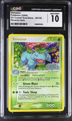 Pokemon Venusaur 28/100 Reverse Holo EX Crystal Guardians - CGC 10 - Image 1