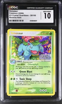 Pokemon Venusaur 28/100 Reverse Holo EX Crystal Guardians - CGC 10 - Image 2