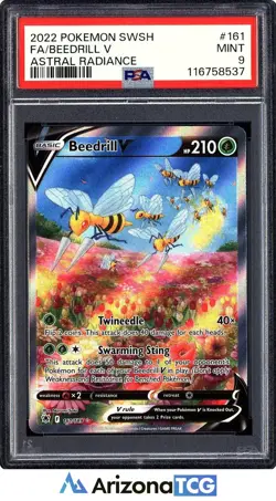 Pokemon 2022 Beedrill V 161/189 Full Art Astral Radiance PSA 9 - Image 1