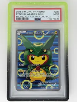 2016 Pokemon Japanese XY-P Promo Poncho-Wearing Pikachu 230/XY-P PSA 9 - Image 1