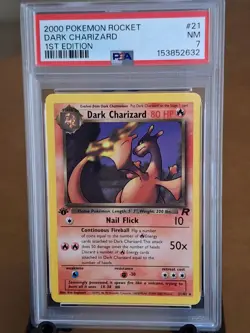 2000 Pokemon Team Rocket Dark Charizard 1st Ed. #21 - PSA 7 NEAR-MINT CLEAN! - Image 1
