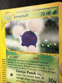 Pokemon Jumpluff Aquapolis H13/H32 Holo Swirl Yuka Morii 2002 E Reader HP Dmg - Image 3