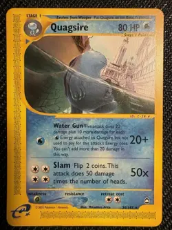 Pokemon TCG Quagsire Aquapolis E-Reader Rare 30/147 WOTC 2002 LP Condition - Image 1