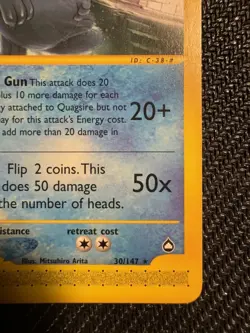 Pokemon TCG Quagsire Aquapolis E-Reader Rare 30/147 WOTC 2002 LP Condition - Image 4