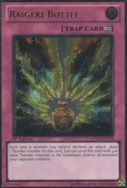 Yugioh! MP Raigeki Bottle - GENF-EN079 - Ultimate Rare - 1st Edition Moderately - Image 1