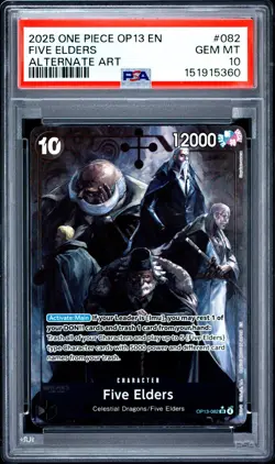 ONE PIECE FIVE ELDERS 2025 OP13-CARRYING ON HIS WILL #082 ALTERNATE ART PSA 10 - Image 1