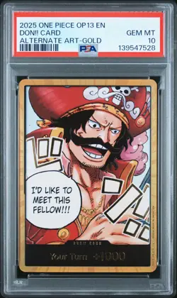 One Piece CCG Gol D Roger Gold Don Alt Art Anniversary Holo PSA 10 Gem Mint TCG - Image 1